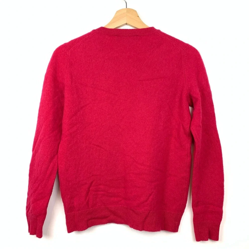 Cashmere Sweater Fushia Pink Sz Small Hudson’s Bay Crew Neck Quiet Luxury Soft - Picture 3 of 11